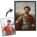 Portrait of a man transformed into historical figure Portrait of a man transformed into historical figure