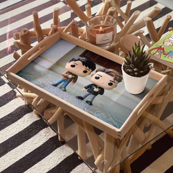 Portrait of a stylised vinyl figurine based on a photo