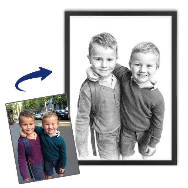 Charcoal-style portrait based on a photo