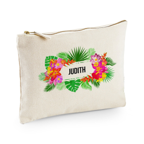 Printed pouch with name and Fidji design Printed pouch with name and Fidji design