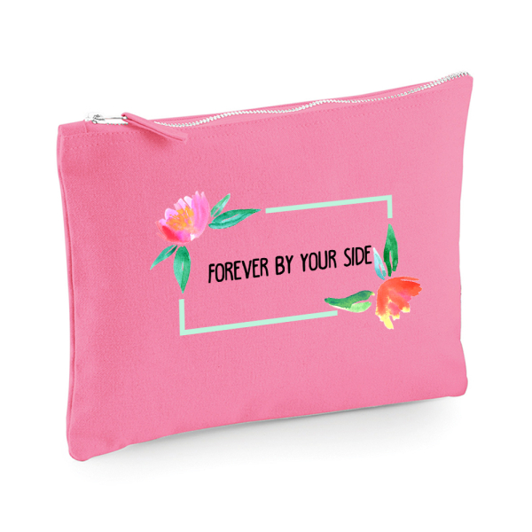 Printed pouch watercolour flowers