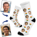 Printed socks with painted-style faces Printed socks with painted-style faces