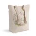 Printed tote bag with floral wreath