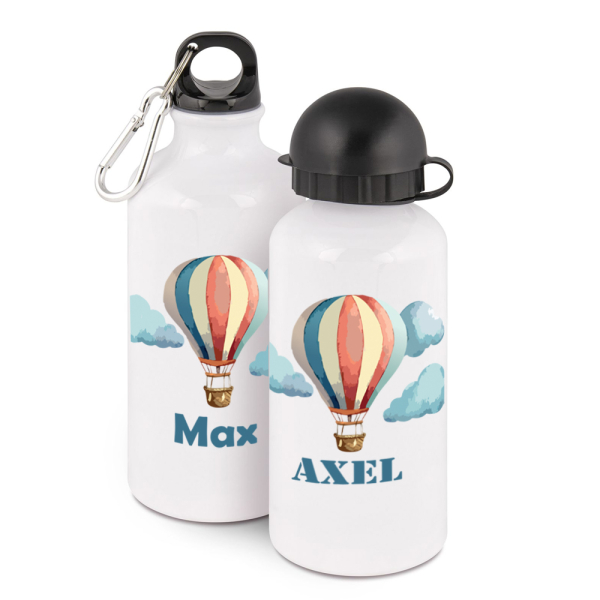Printed water bottle hot air balloon