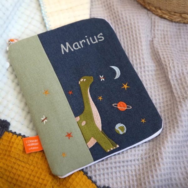 Personalised Health Record Book Cover Dinosaur