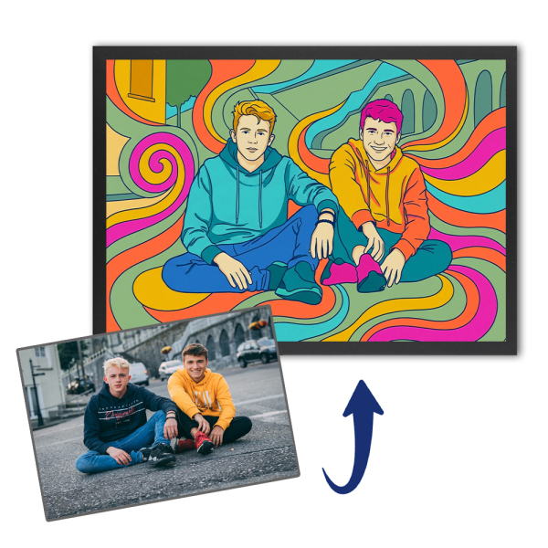 Psychedelic portrait from a photo