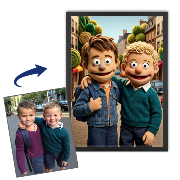 Puppet-style portrait from a photo