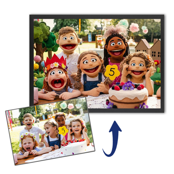 Puppet-style portrait from a photo