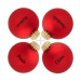 Set of personalised red glass Christmas baubles Set of personalised red glass Christmas baubles