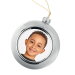 Silver Christmas Bauble personalised with a photo