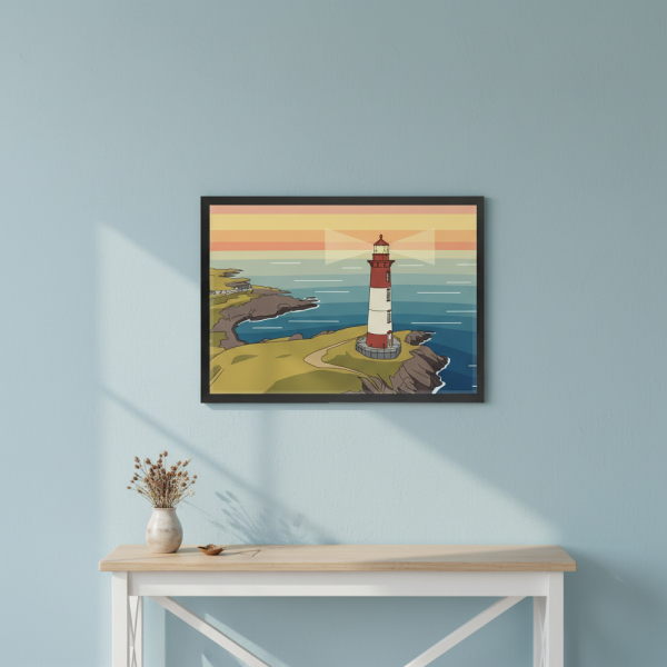 Illustrated landscape in flat design based on a photo