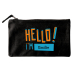 Small cotton pouch personalised HELLO