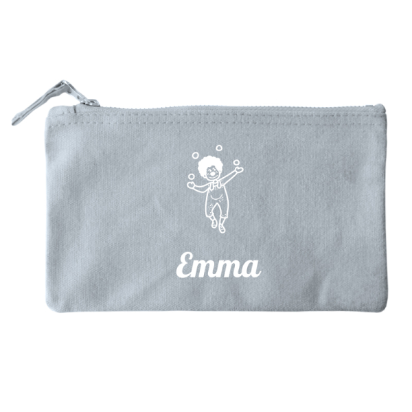 Small cotton pouch printed with name and design