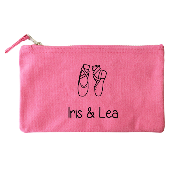 Small cotton pouch printed with name and design