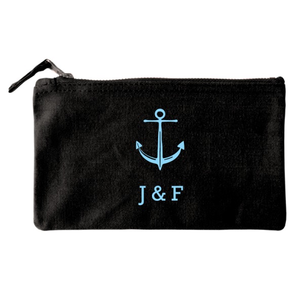 Small cotton pouch printed with name and design