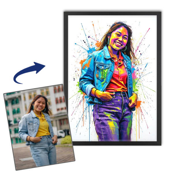 Street art portrait from a photo