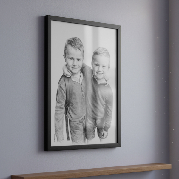 Charcoal-style portrait based on a photo