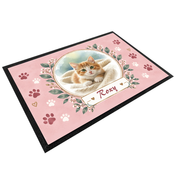 Watercolour pet bowl mat