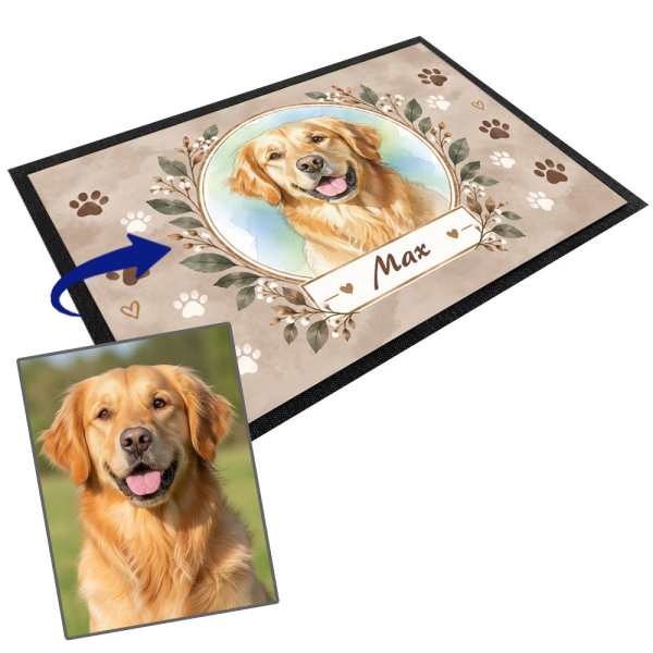 Watercolour pet bowl mat