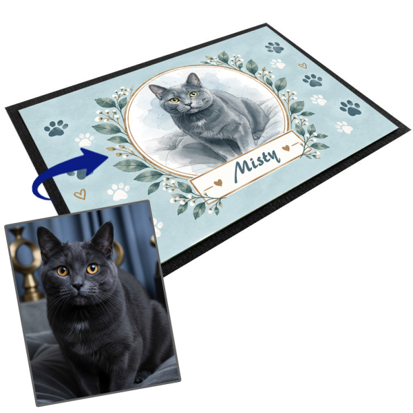 Watercolour pet bowl mat