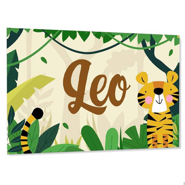 Personalized tiger door plaque with kid's name