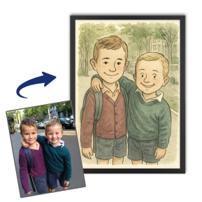 New York cartoon-style caricature from a photo