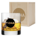 Whisky glass with black round name Whisky glass with black round name