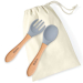 Wooden and silicone baby cutlery with name