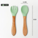 Wooden and silicone baby cutlery with name