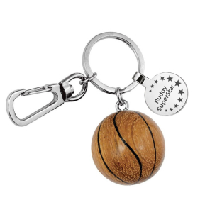 Wooden basketball keyring with personalisation 