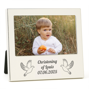 Engraved christening frame