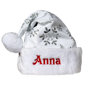 Christmas hat with glitter snowflakes