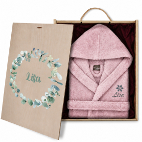 Children's bathrobe gift set 2 to 12 years with botanical pattern Children's bathrobe gift set 2 to 12 years with botanical pattern