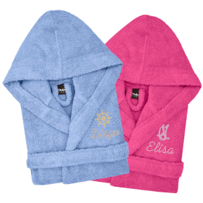 Embroidered child bathrobe with name