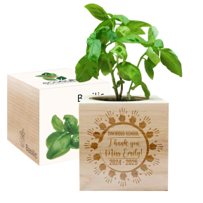 Engraved EcoCube for teacher circle of hands