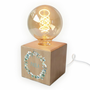 Filament Bulb Lamp Printed Botanical Wreath Filament Bulb Lamp Printed Botanical Wreath