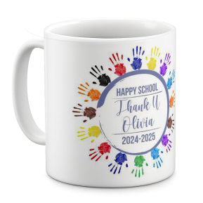 Mug with a farandole of children's hands