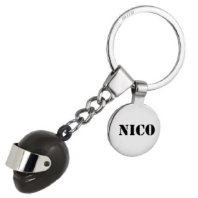 Personalised motorcycle helmet keychain