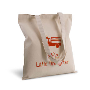 Personalised tote bag with text and design