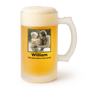 Personalized beer mug with a photo