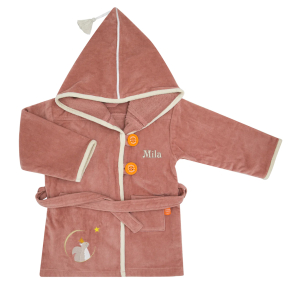 Personalized child bathrobe Marsala Squirrel