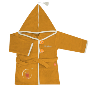 Personalized child bathrobe Yellow Lion