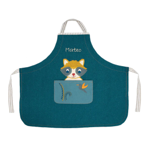 Personalized kids apron Raccoon