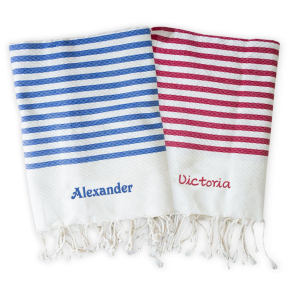 Personalized traditional fouta with stripes