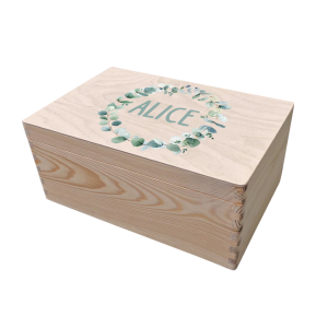 Printed keepsake box flower wreath