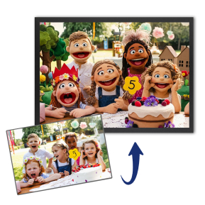 Puppet-style portrait from a photo