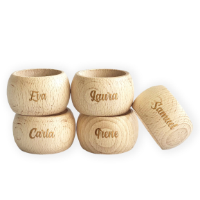 Wooden napkin ring with name