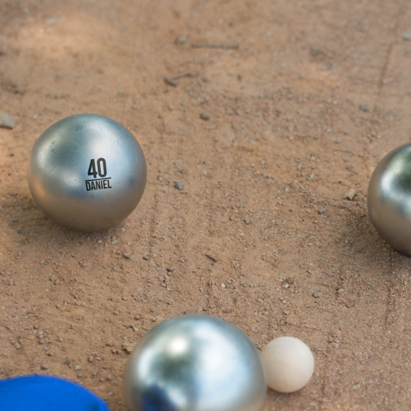 Set of 3 personalised pétanque balls for a birthday