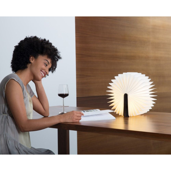 Book lamp with engraved photo frame