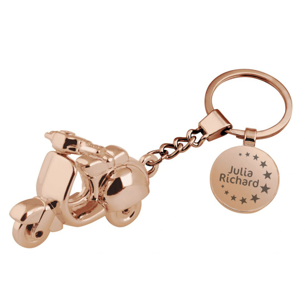 Engraved scooter-shaped keyring
